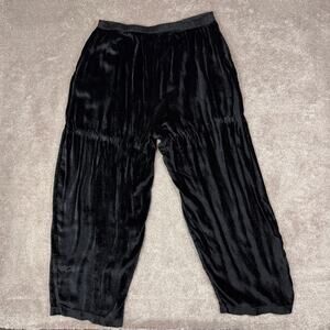 Vtg White Stag Black Velvet Elastic Waist Pants Trousers Size 18W/20W Goth